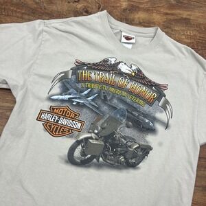 Harley Davidson Shirt Trail Of Honor Veterans Jackson MS L‎ USA Double Sided